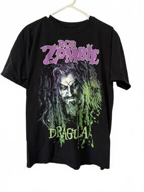 Rob Zombie Dragula Graphic T-Shirt Large Black Cotton